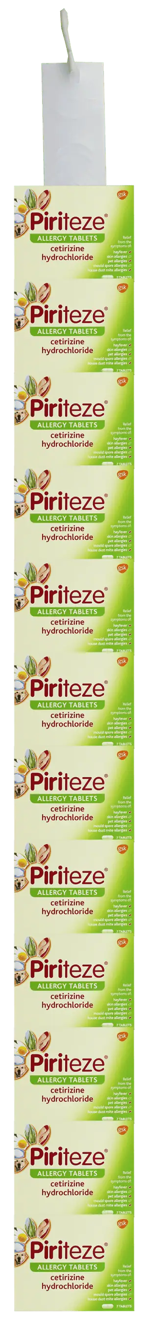 Piriteze Allergy 10mg Tablets 7's Clip Strip