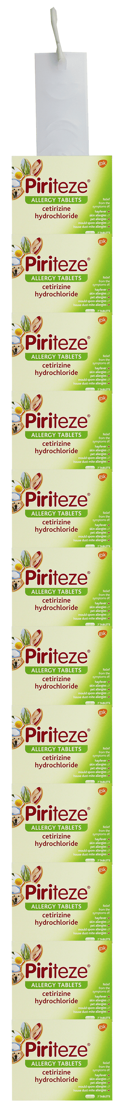 Piriteze Allergy 10mg Tablets 7's Clip Strip