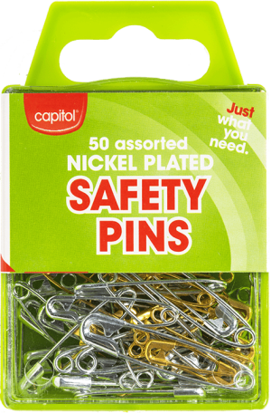 Capitol 50 Assorted Nickel Plated Safety Pins