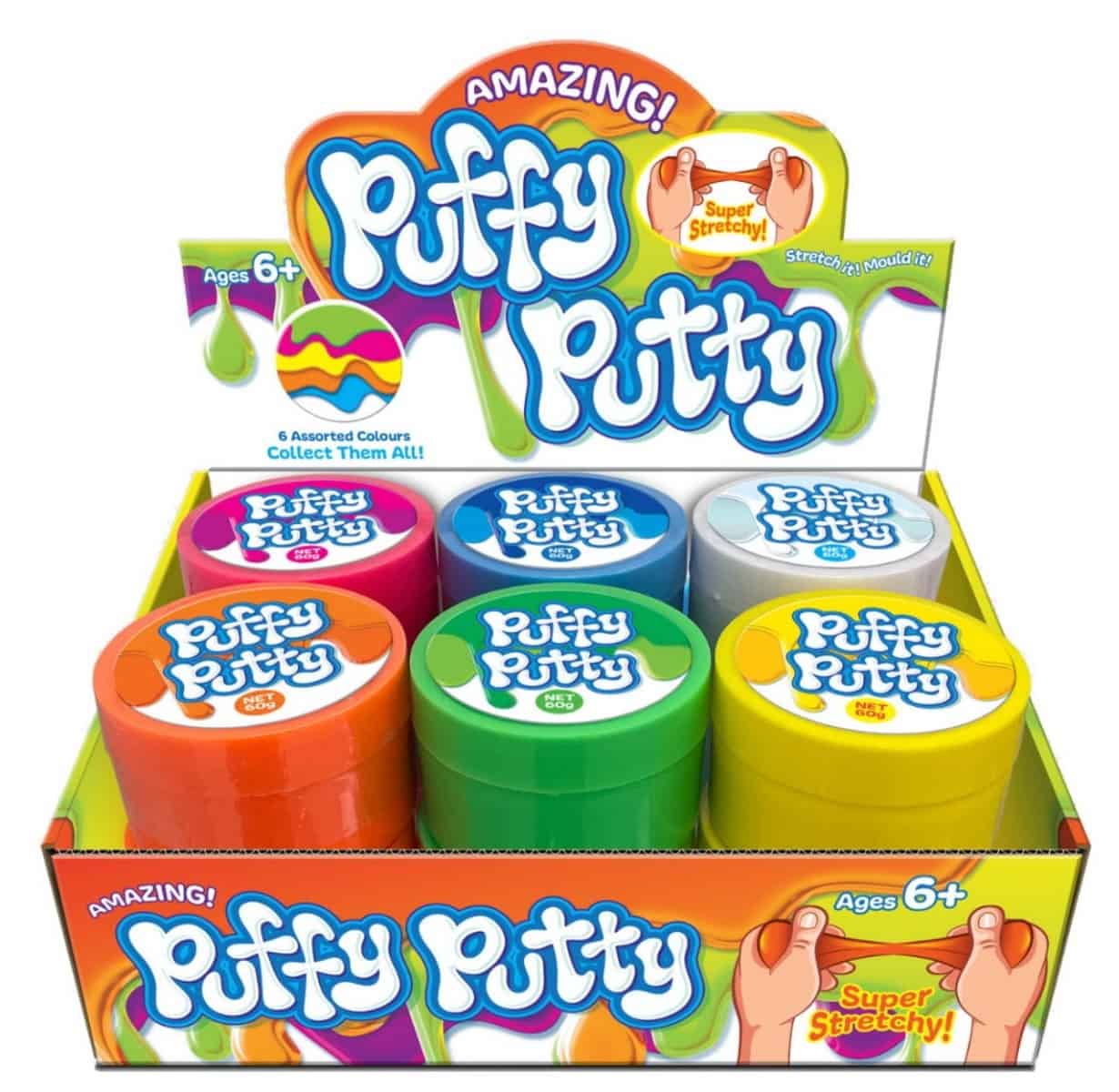 Puffy Putty 60g 6 Assorted Colours in CDU