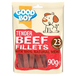 Good Boy Tender Beef Fillets 90g CDU