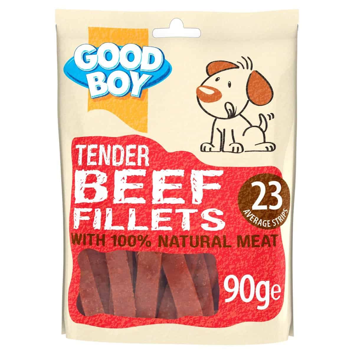 Good Boy Tender Beef Fillets 90g CDU