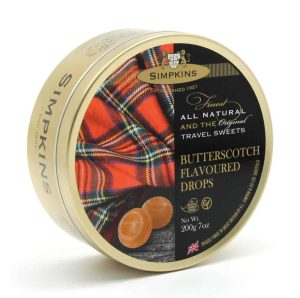 Simpkins Butterscotch Drops Travel Sweet Tins 200g