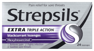 Strepsils Triple Action Blackcurrant Lozenges 24s