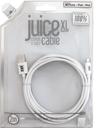 Juice XL USB - Lightning Connector  Cable - Round Eco White 2m