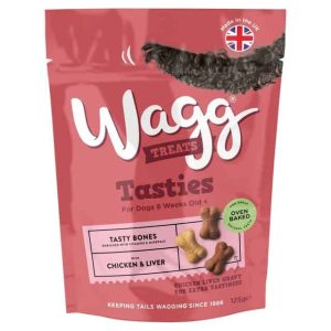 Wagg Tasty Bones Dog Treats Chicken & Liver 125G