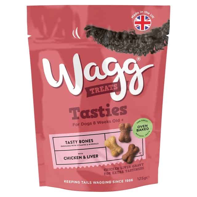 Wagg Tasty Bones Dog Treats Chicken & Liver 125G
