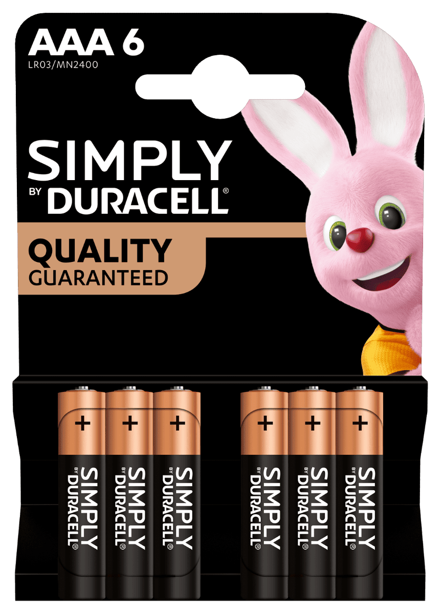 Duracell Simply AAA Alkaline Batteries 6pk