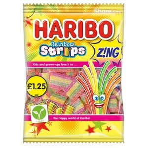 Haribo Rainbow Strips Z!ng 130g £1.25 PMP