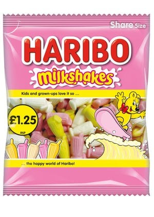 Haribo Milkshakes 140g £1.25 PMP