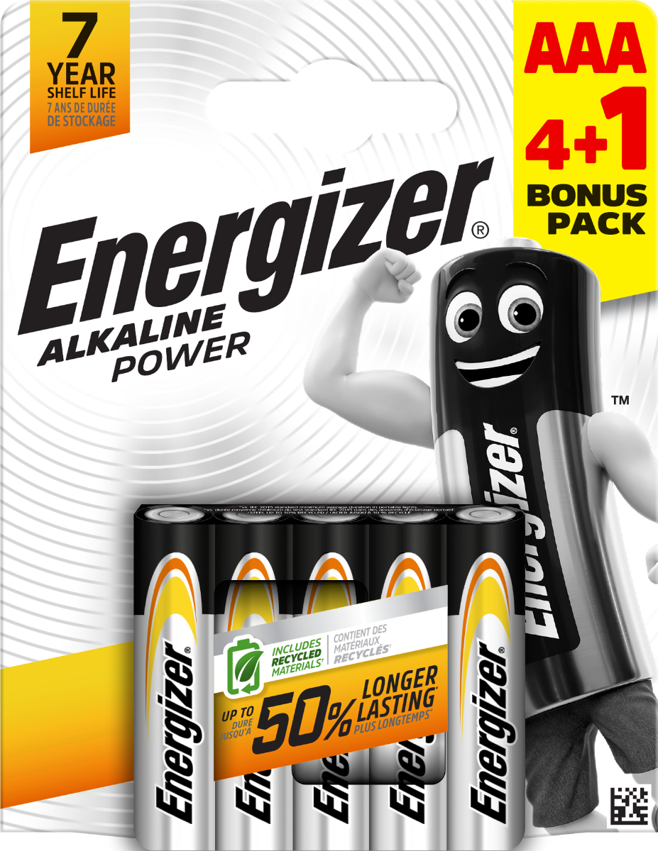 Energizer AAA Alkaline Power 5pk (4+1 Free)