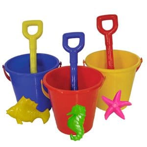 Beach Set - 15cm Round Bucket with 25cm Spade & Accessories