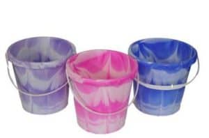 Bucket - Round Marble Bucket - 17cm - Assorted Colours