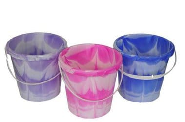 Bucket - Round Marble Bucket - 17cm - Assorted Colours