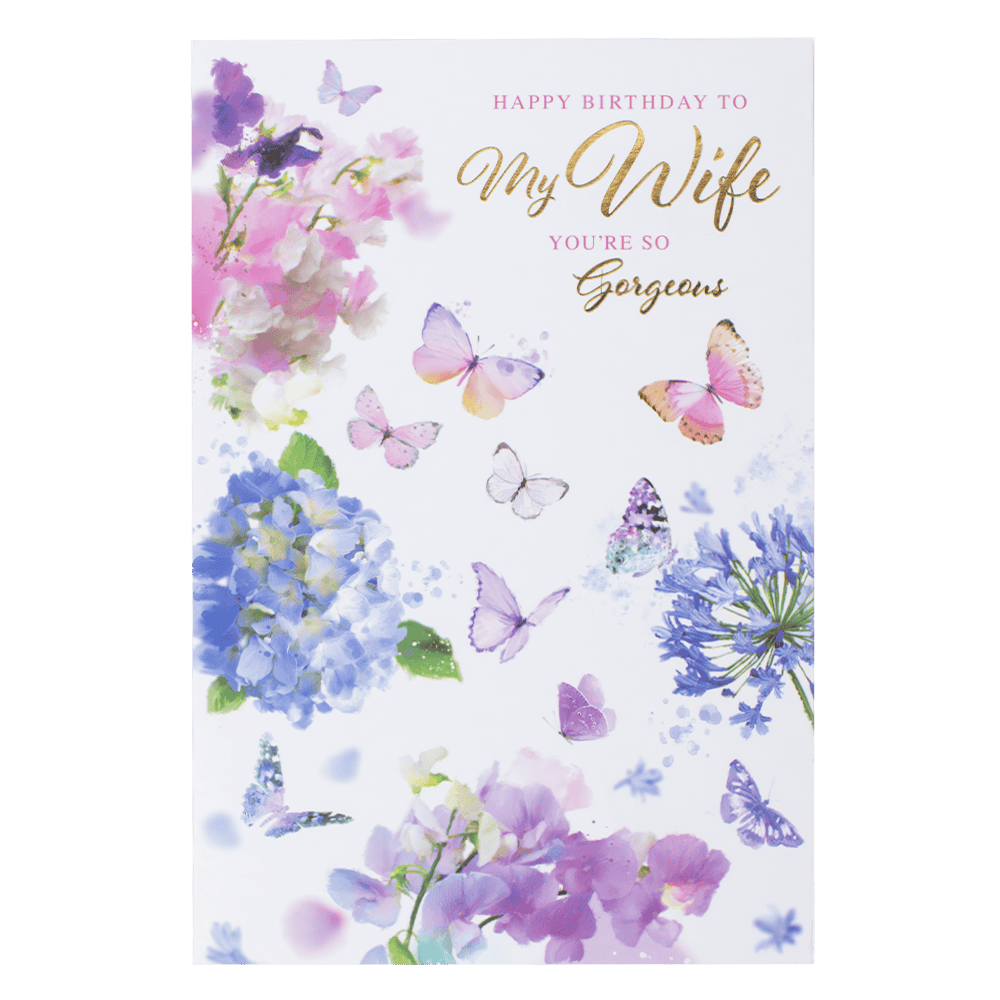 Birthday Card Wife - Flowers