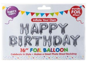 Foil Happy Birthday Balloon 16" - Silver