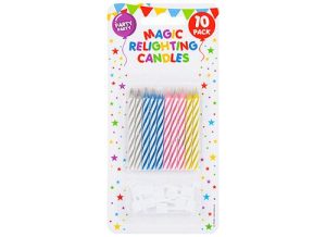 Magic Relighting Candles with Holders 10 Pack
