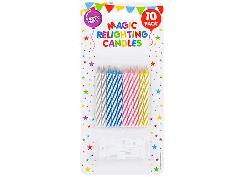 Magic Relighting Candles with Holders 10 Pack
