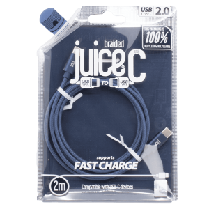 Juice Type C - Type C Cable 2M Braided Eco Navy