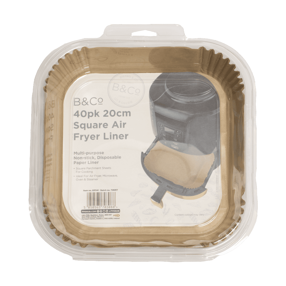Air Fryer Liners Square 20cm x 20cm 40 Pack
