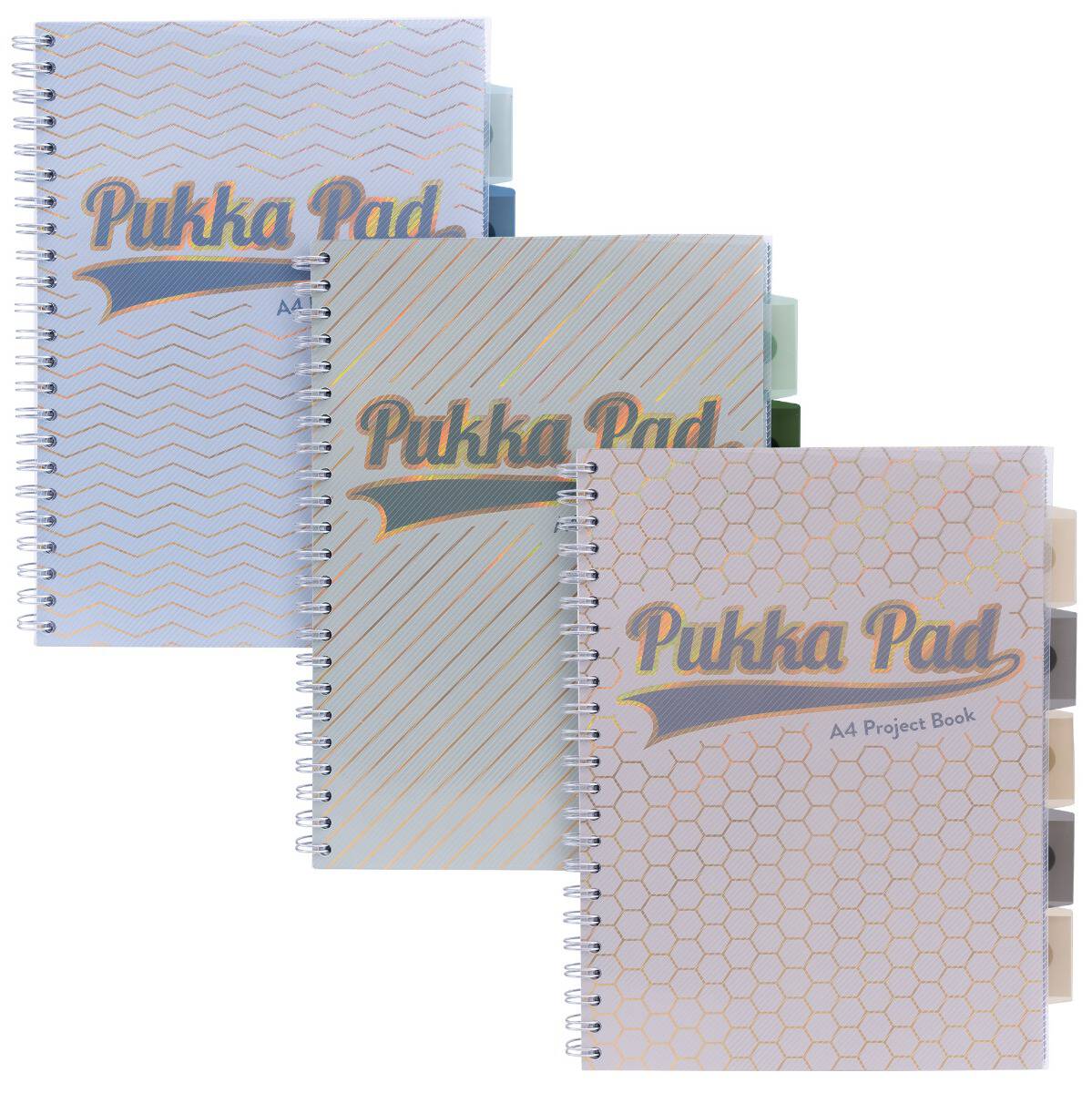 Pukka Pad A4 Haze Twin Wire Project Book 250 Lined Pages Assorted Colours