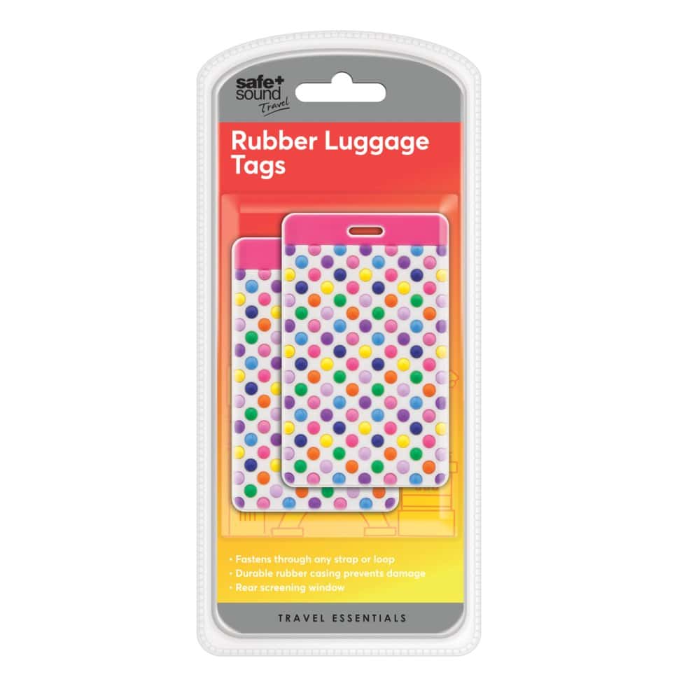 Safe & Sound Rubber Luggage Tags