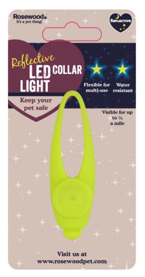 Rosewood Reflective Silicon LED Collar Light