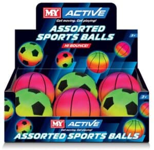 Wholesale M.Y Fluorescent Sports Ball 5 CDU from Harrisons Direct.