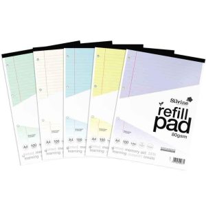 Silvine A4 Refill Pad SEN Assorted Colours 100 Pages