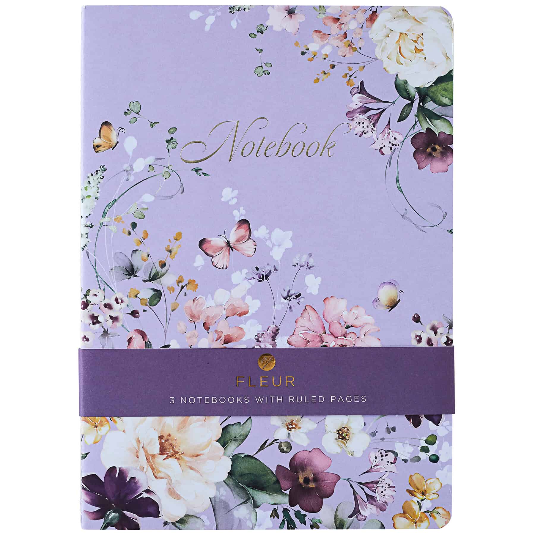 Fleur 3 Pack A4 Notebooks