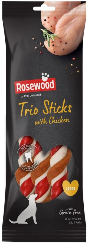 Pets Unlimited Trio Chewy Sticks Chicken Large 240g