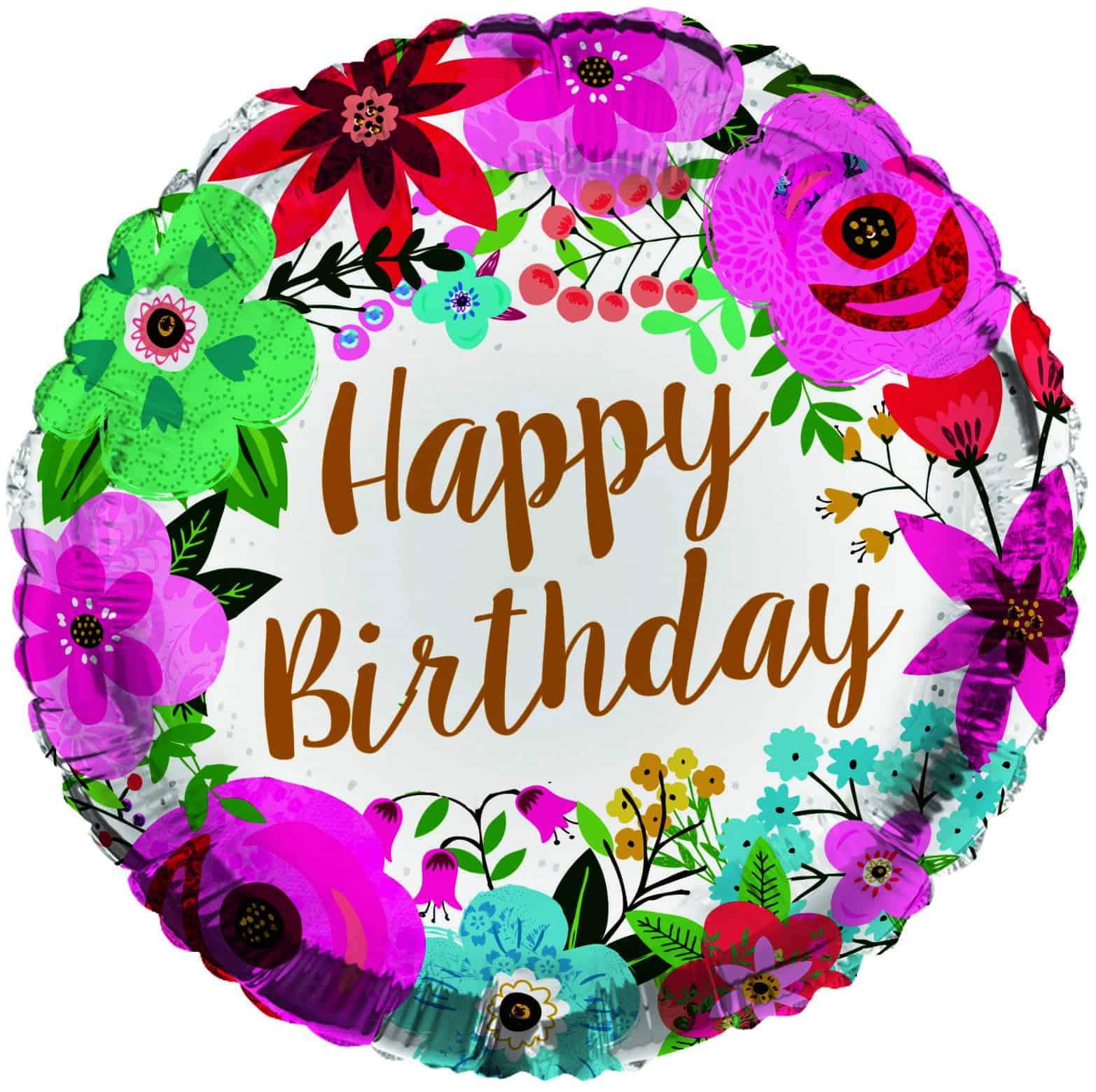 Foil Helium Balloon 18" - Happy Birthday Roses