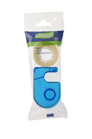 Ultratape Clear Easytear Tape & Dispenser 19mm x 33m
