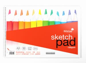 Silvine A3 Spiral Sketch Pad Sidebound