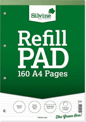 Silvine A4 Refill Pad Narrow Feint