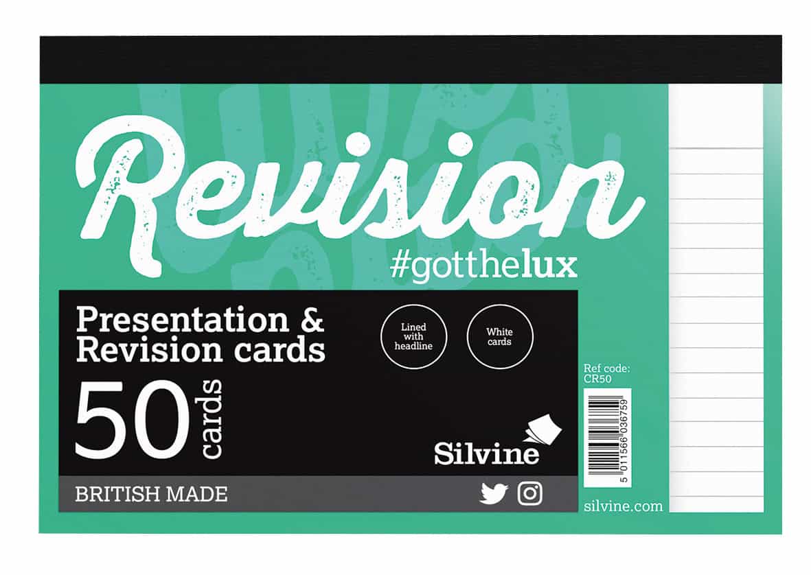 Silvine White Revision & Presentation Cards 50's