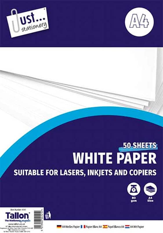 Just Stationery A4 White Copy Paper 50's