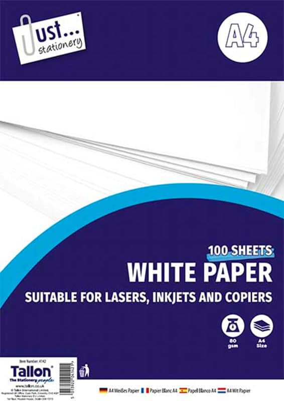Just Stationery A4 White Copy Paper 100's