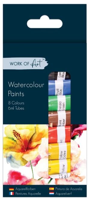 Work of Art Water Colour Paints Tubes 8 x 6ml