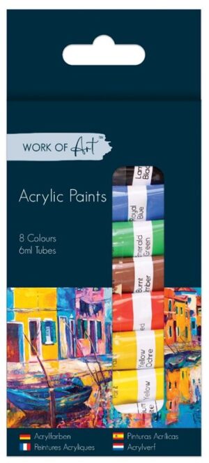 Work of Art Acrylic Paints Tubes 8x6ml