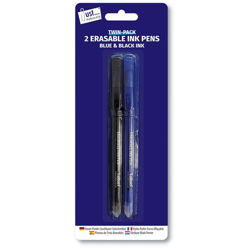 Just Stationery Erasable Ink Pens 2 Pack