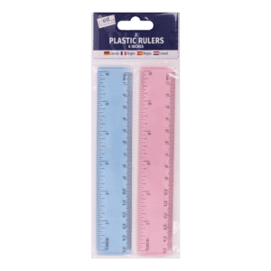 Just Stationery 6" Plastic Rulers Assorted Colours 2 Pack from Harrisons Direct