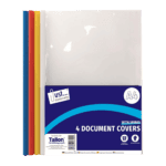 Just Stationery A4 Clear Document Covers Spines 4's from Harrisons Direct