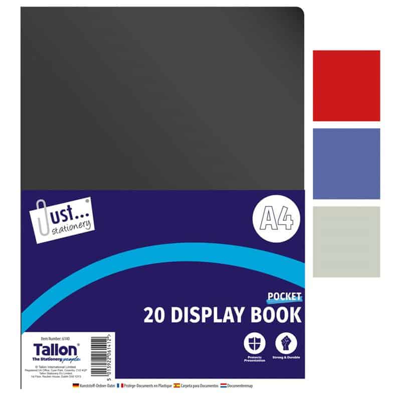 Just Stationery A4 Display Book 20 Pocket from Harrisons Direct