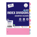 Just Stationery A4 Index Dividers Assorted Colours from Harrisons Direct