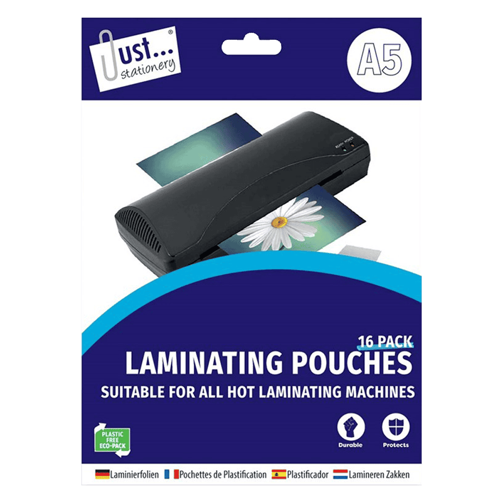 Just Stationery A5 Laminating Pouches from Harrisons Direct