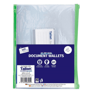 Just Stationery A5 Zip Top Document Wallets 4's from Harrisons Direct