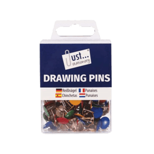 Just Stationery Drawing Pins Assorted Colours from Harrisons Direct