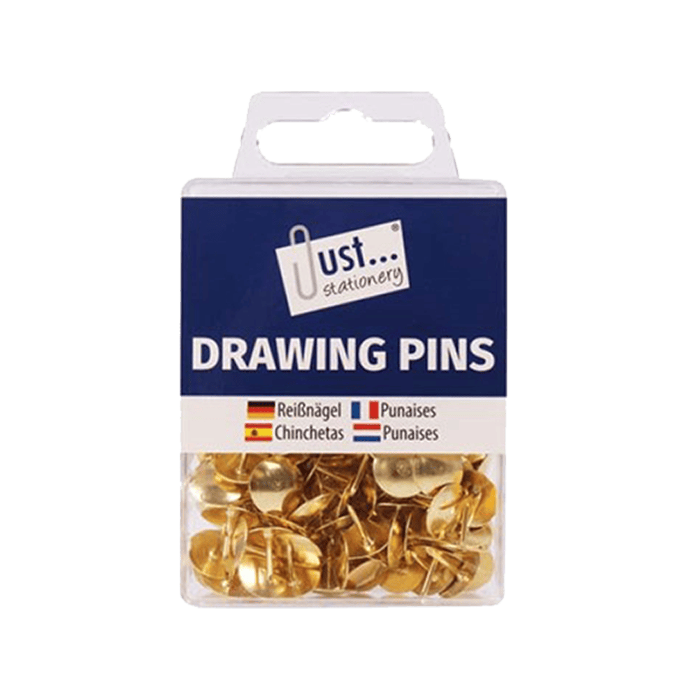 Just Stationery Drawing Pins Assorted Colours