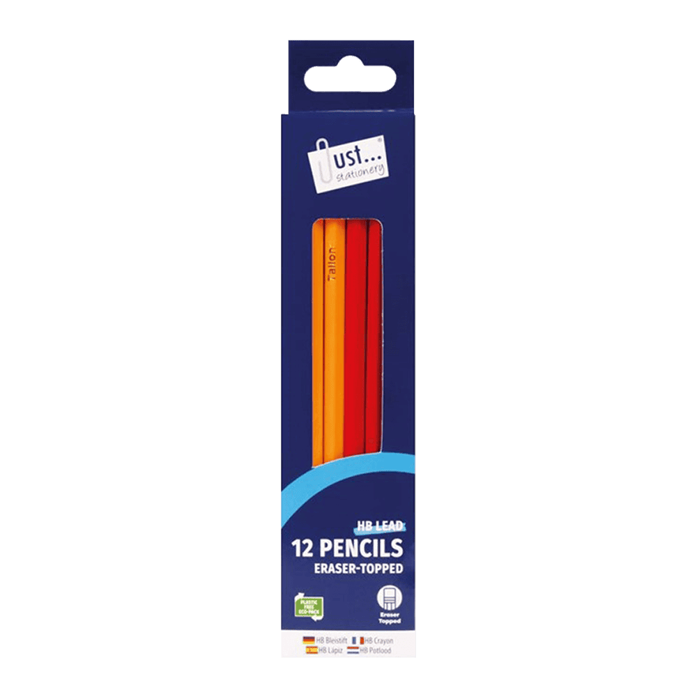 Just Stationery HB Pencils With Erasers 12 Pack from Harrisons Direct